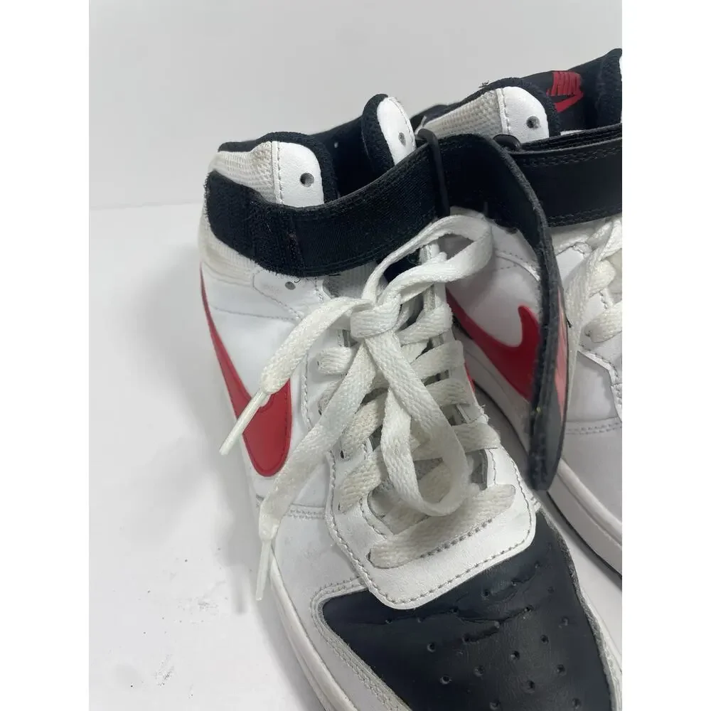 5.5 Youth Nike Court Borough Mid 2 CD7782 110 White/Red/Black High tops